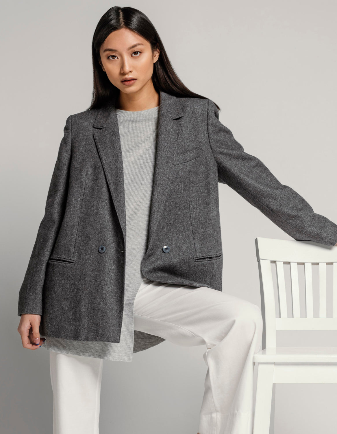 Grey blazer for women