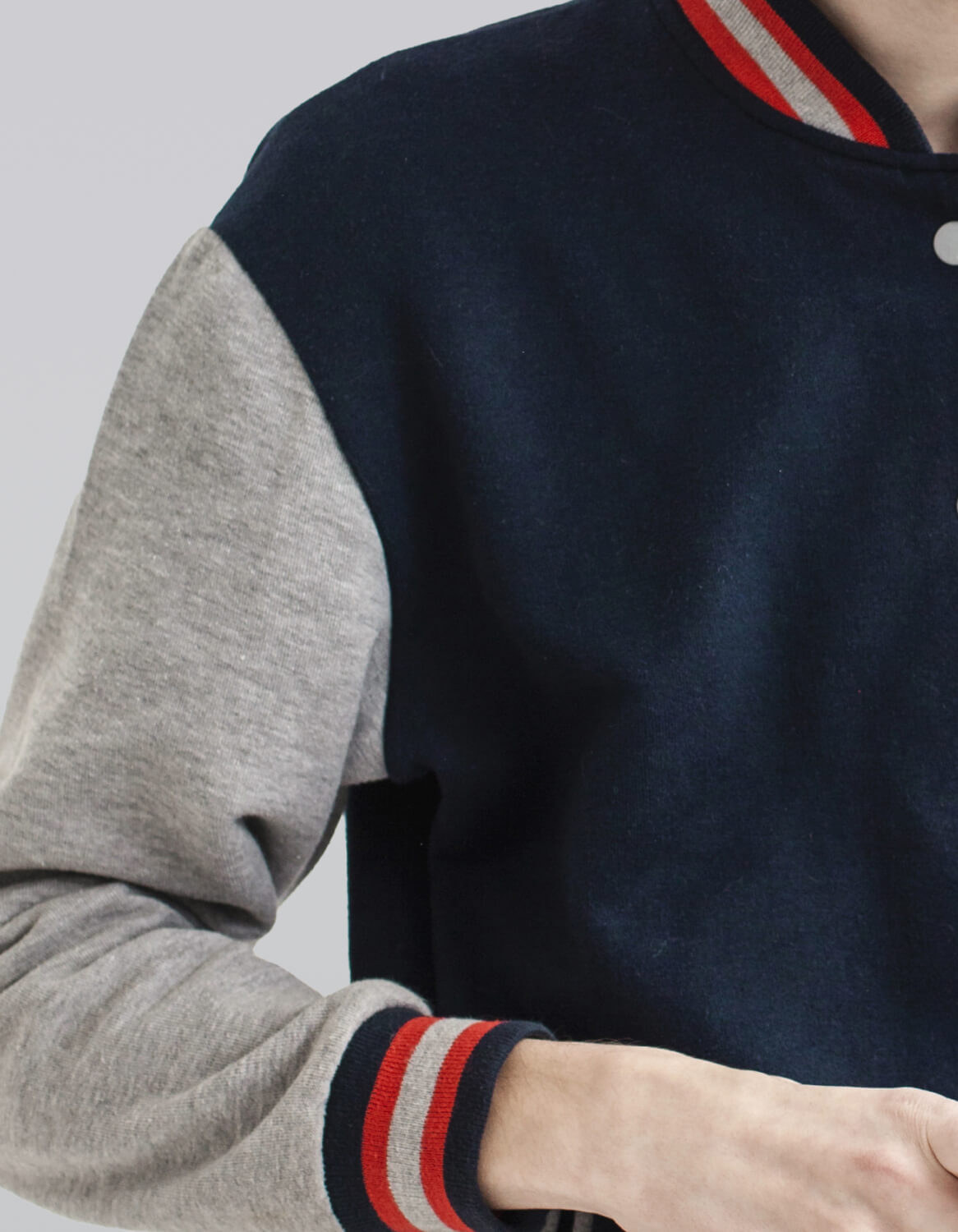 Cotton Blend Colorblock Jacket