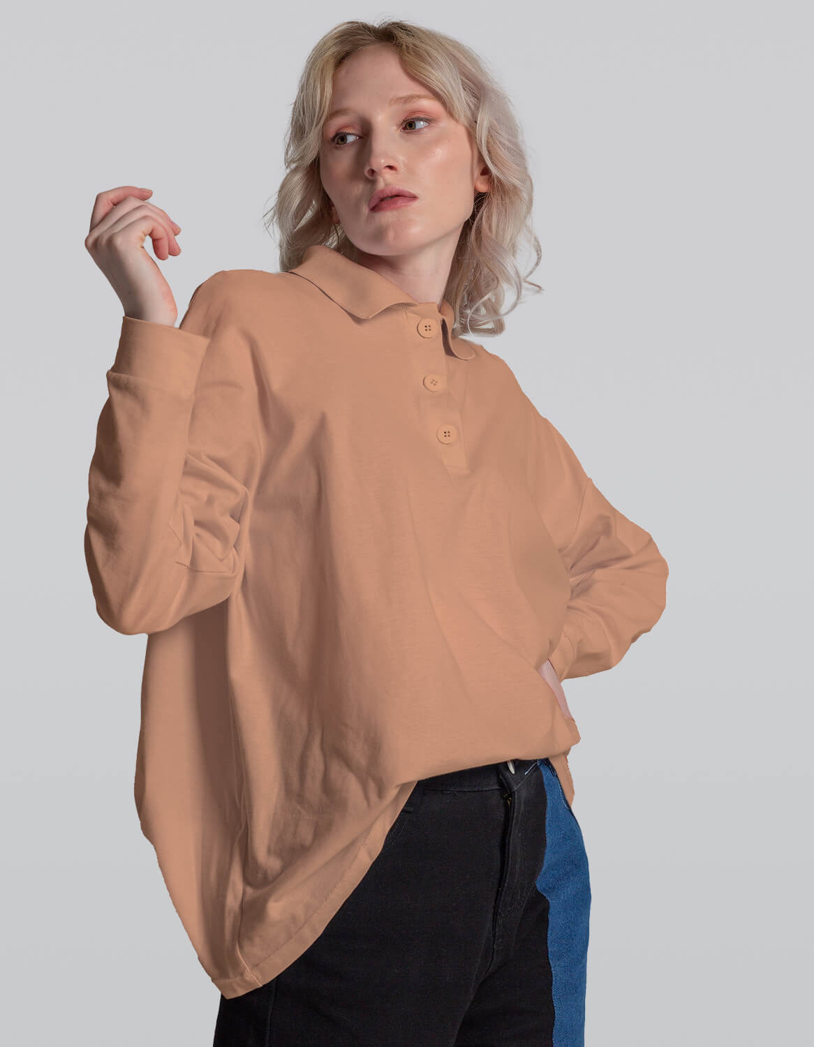 Oversized Cotton Polo Shirt