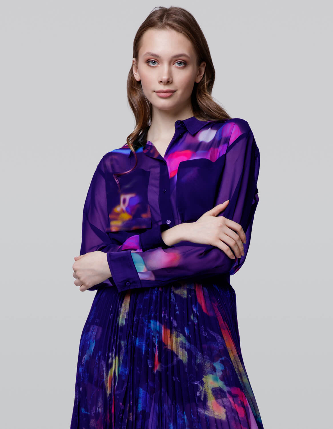 Bold Sheer Printed Dress