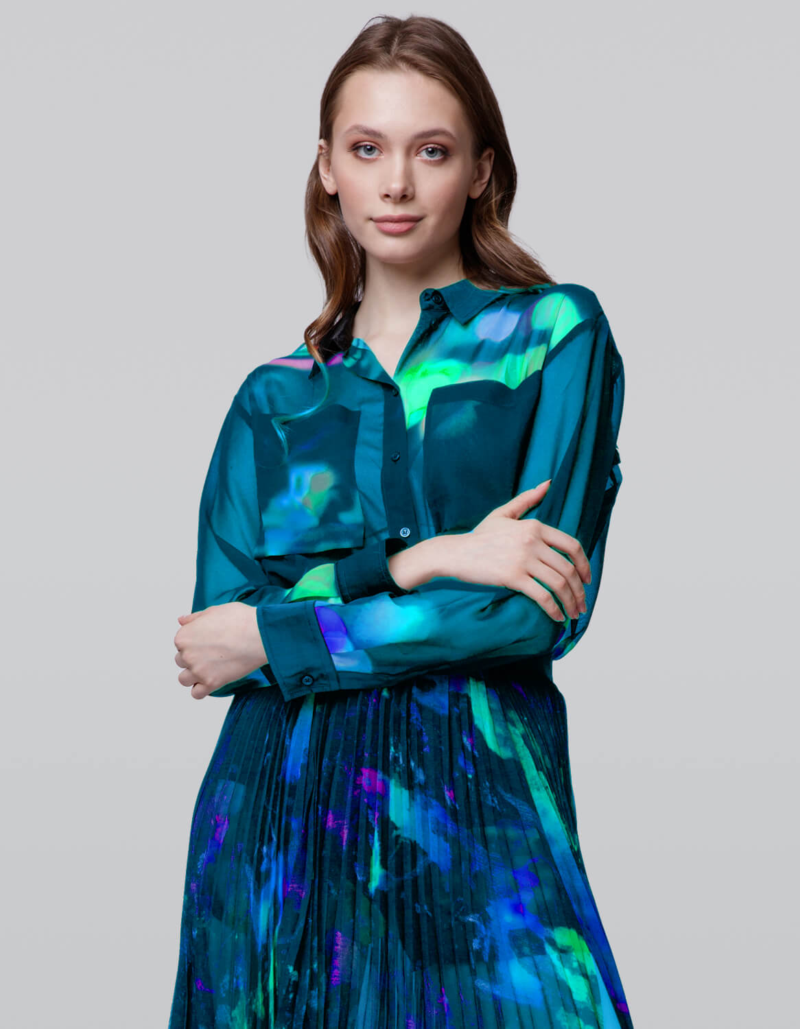 Bold Sheer Printed Dress