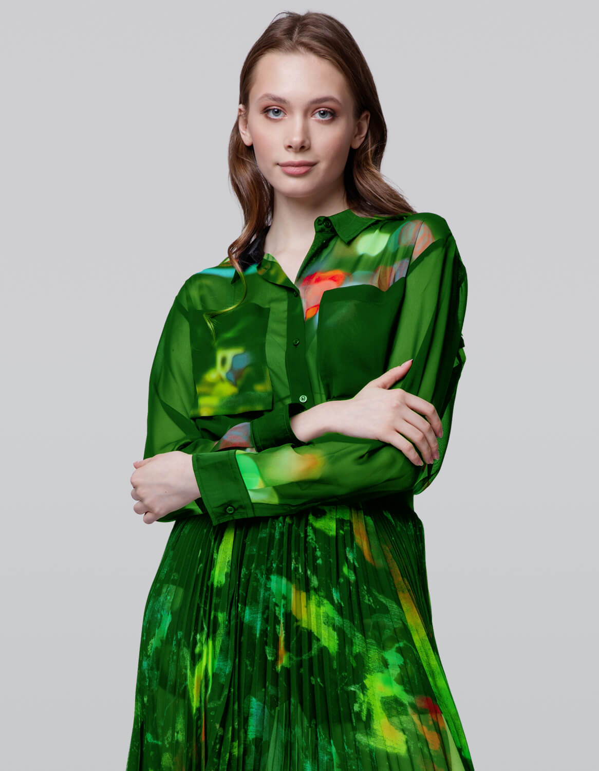 Bold Sheer Printed Dress