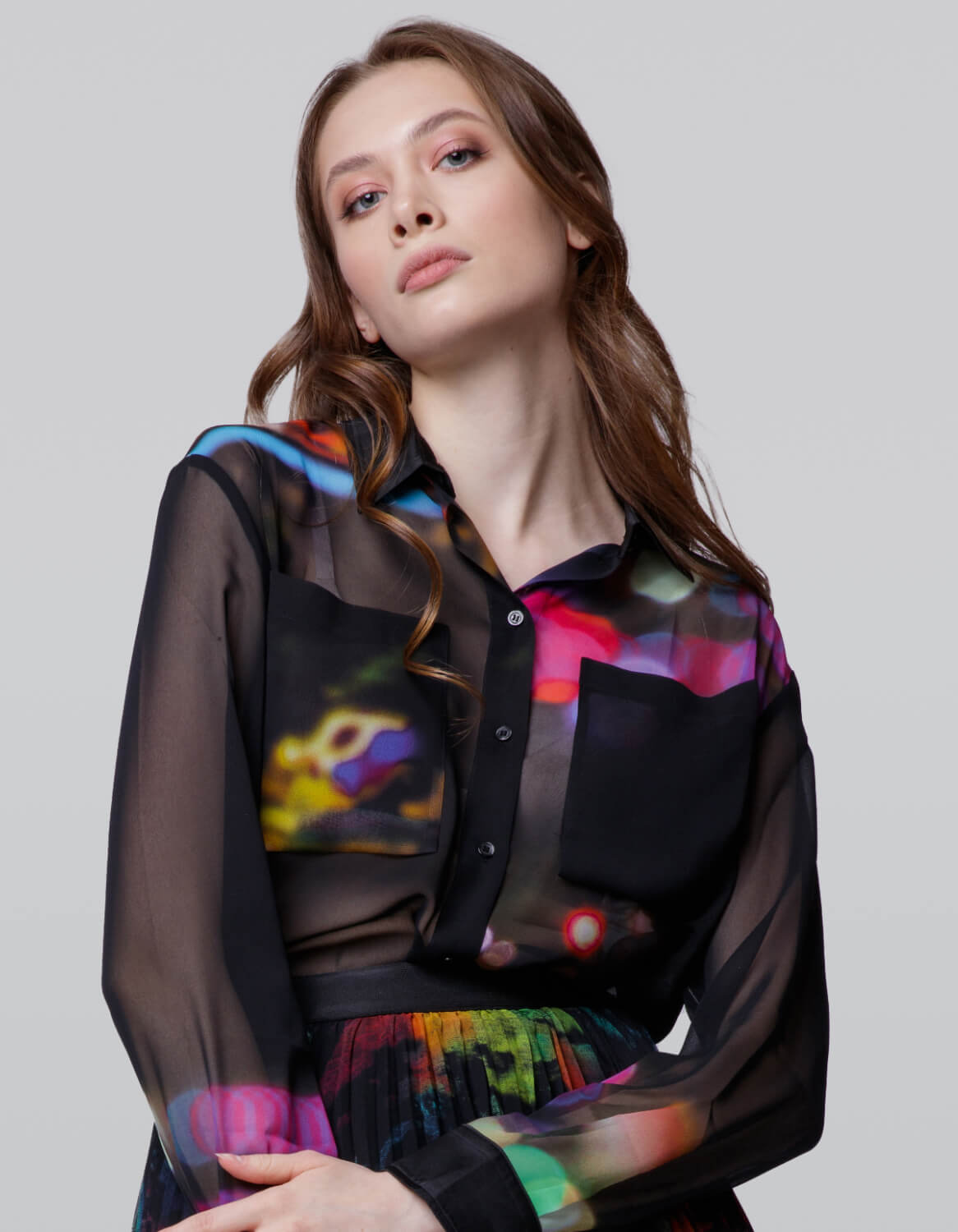 Bold Sheer Printed Dress