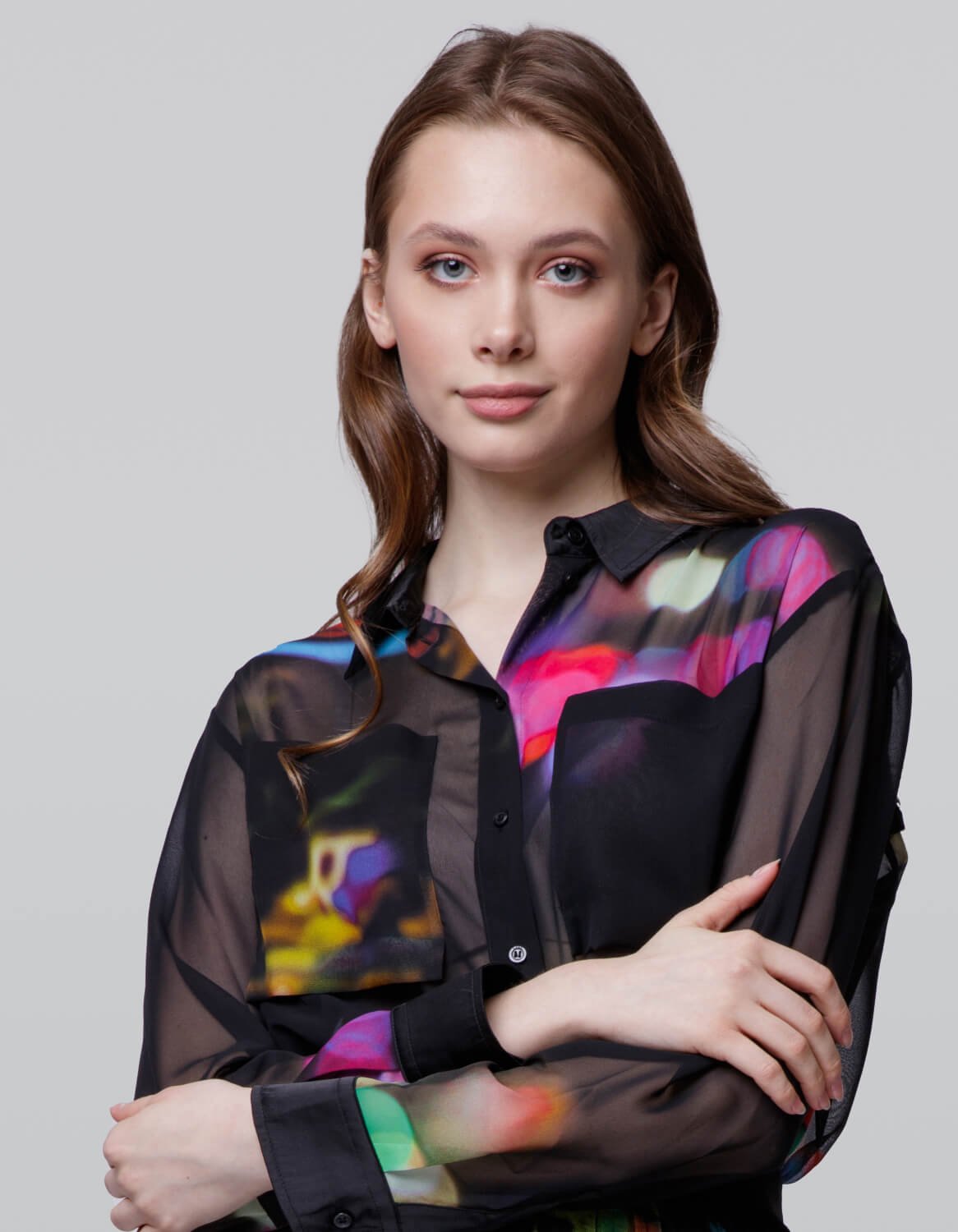 Bold Sheer Printed Dress