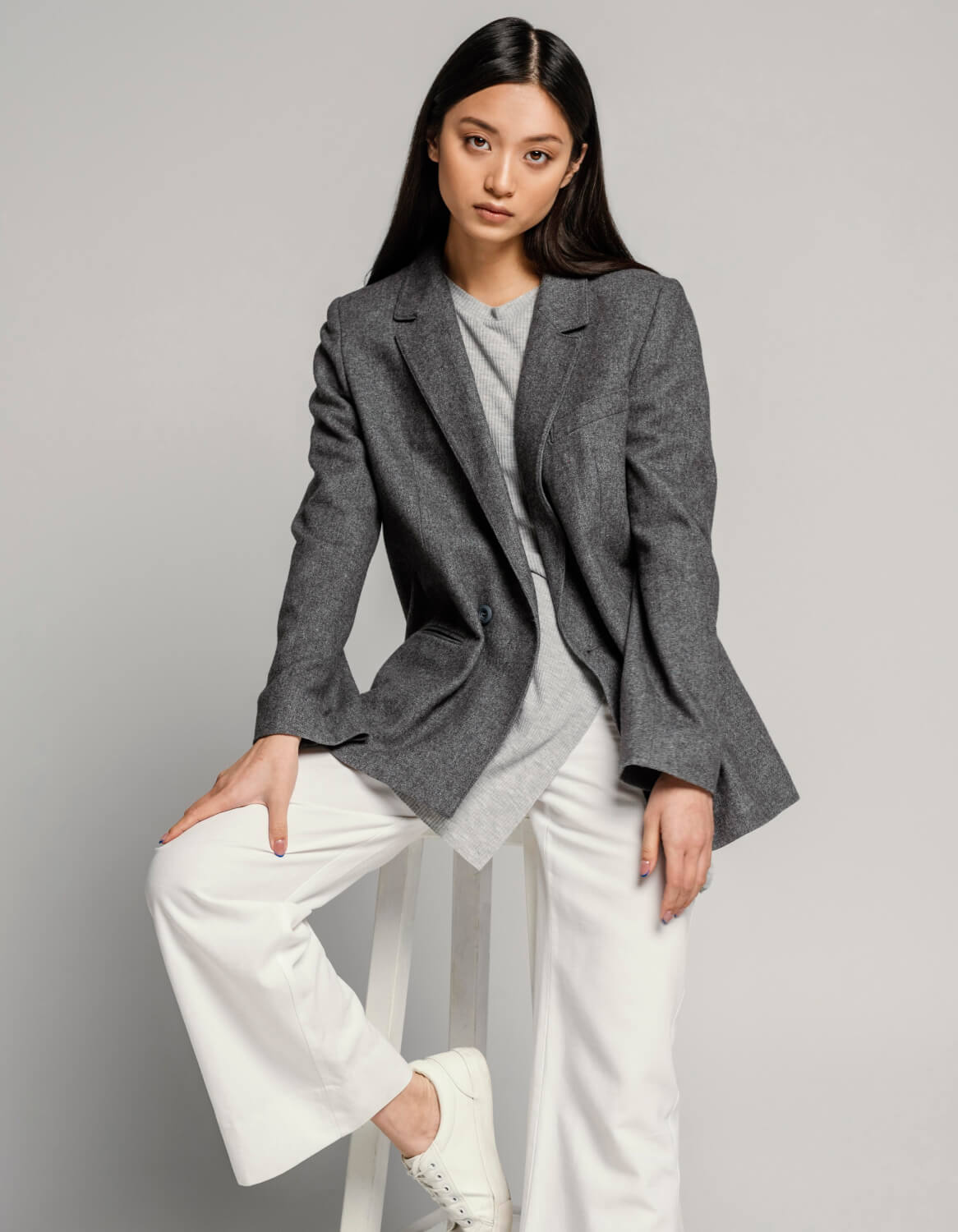 Grey blazer for women