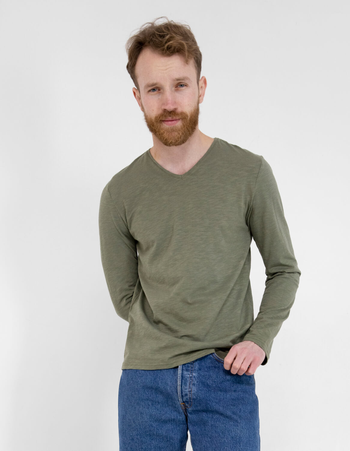 Green cotton t-shirt for men